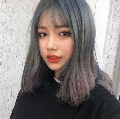 tóc ngang vai ép cụp