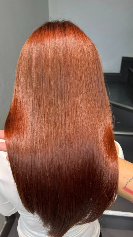 Màu tóc nâu cam sáng da theo phong cách Triệu Lộ Tư tại Kim Loan Hair Salon
