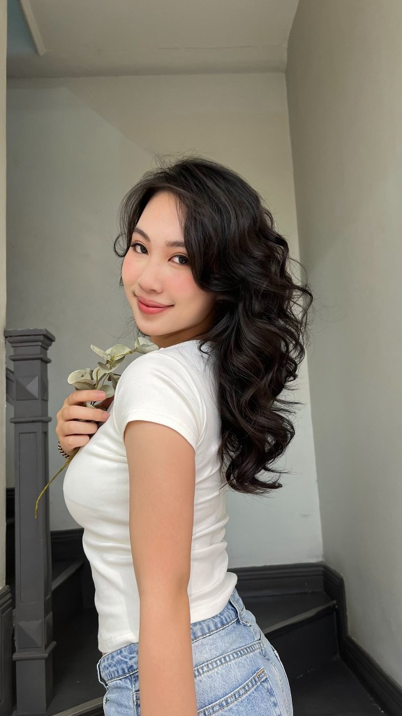 Vẻ đẹp phóng khoáng của kiểu uốn sóng lơi layer