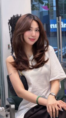 Kiểu tóc Highlight Layer cá tính thiết kế riêng cho cô gái Gen Alpha tại Kim Loan Hair Salon